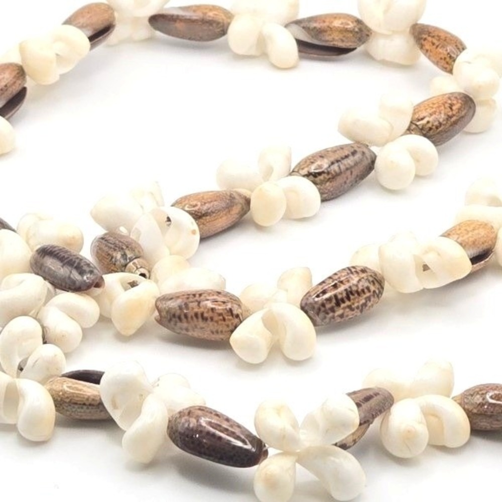 Handmade Seashell Necklace Natural Cowrie and‎ White Shells Boho Beach Jewelry